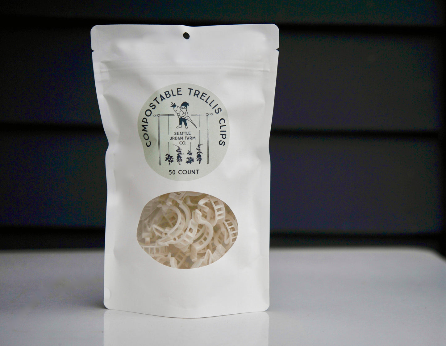 Compostable Trellis Clips - Pouches of 100 (Case of 12 pouches)