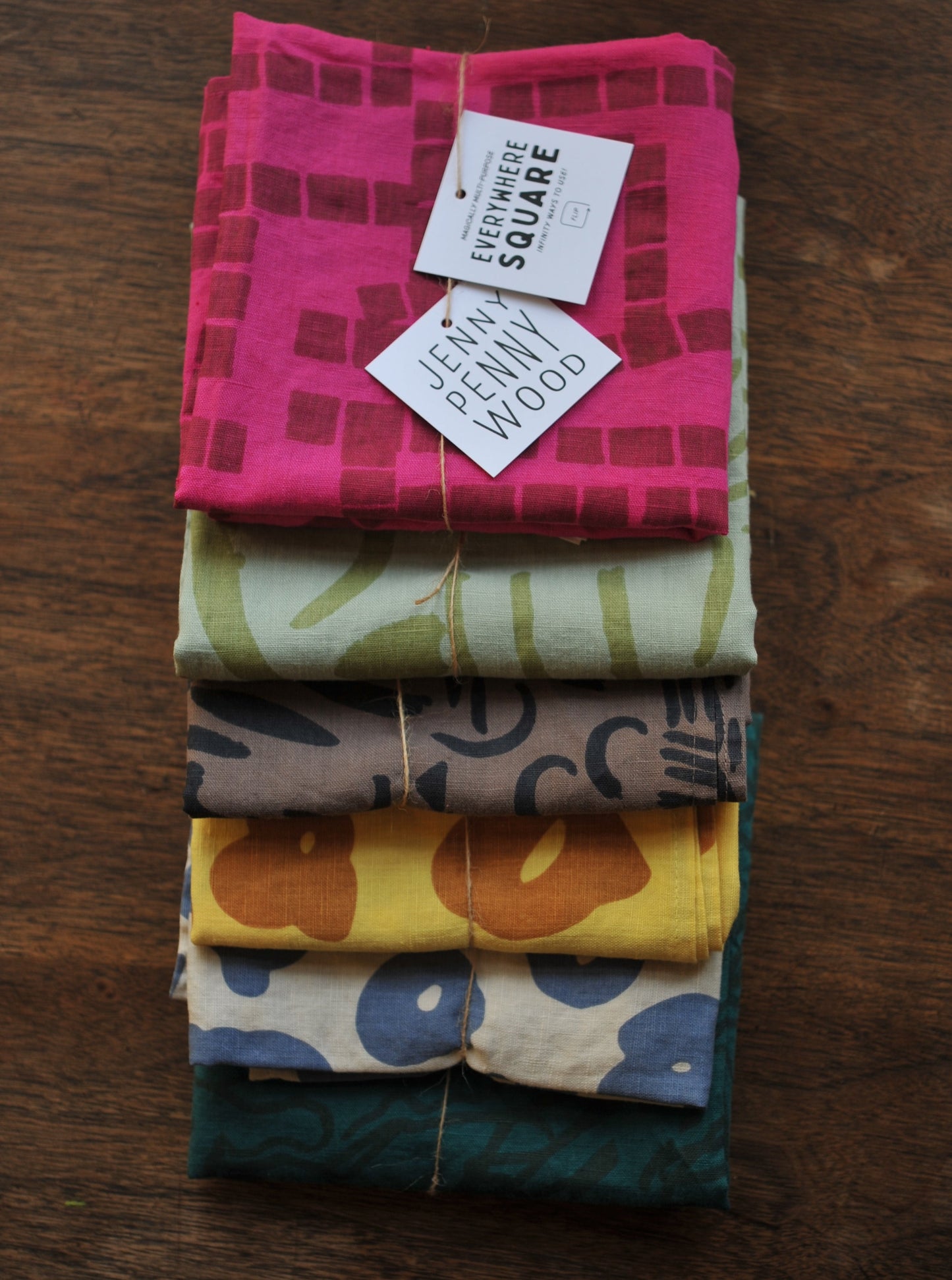 Jenny Pennywood Everywhere Square - Garden Bandana or Reusable Gift Wrap