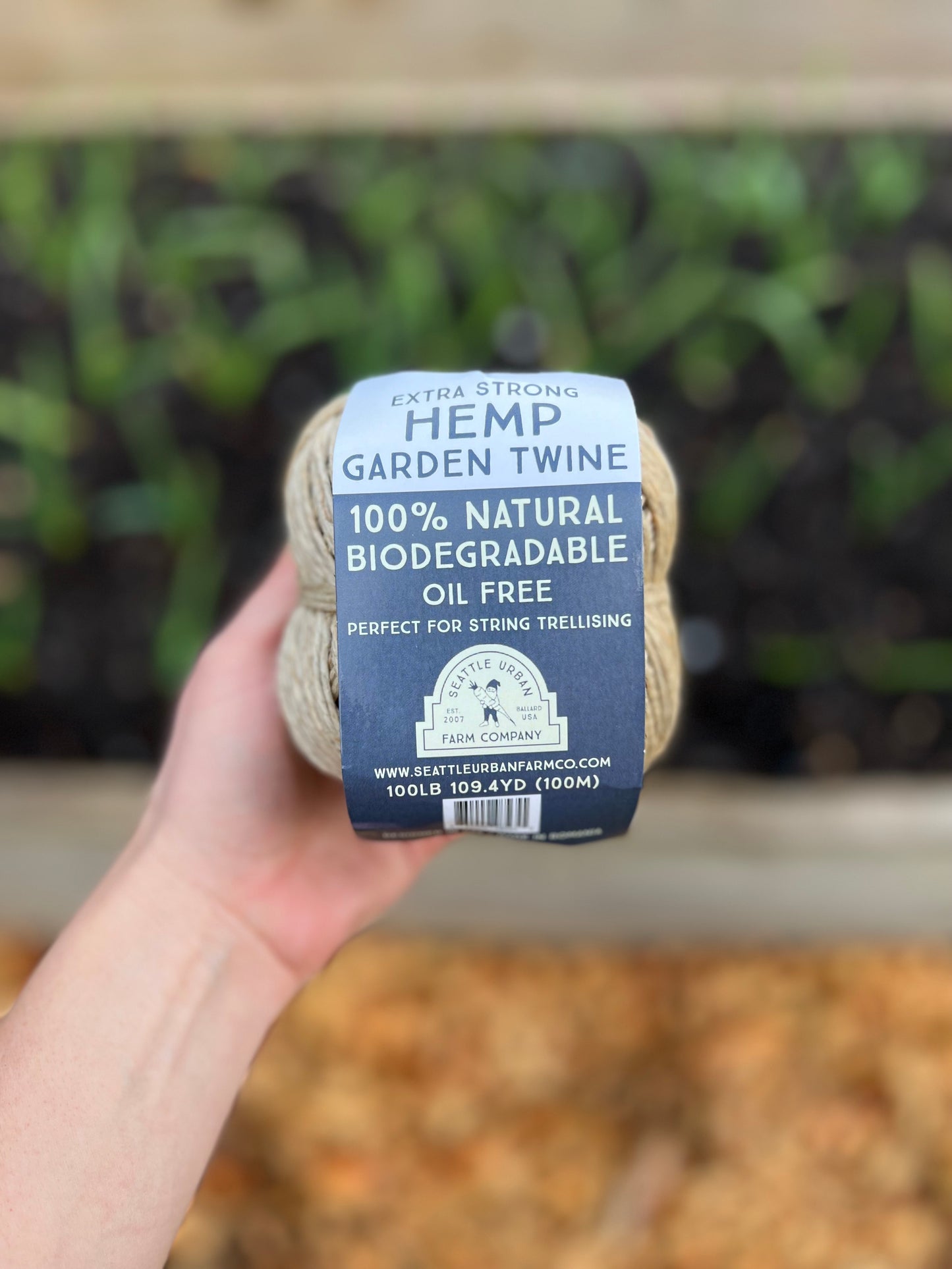 Extra strong compostable hemp garden twine