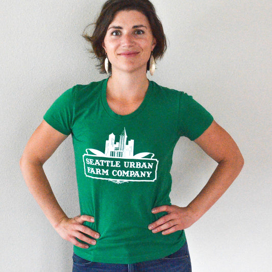 Vintage Seattle Urban Farm Co tee shirt kelly green