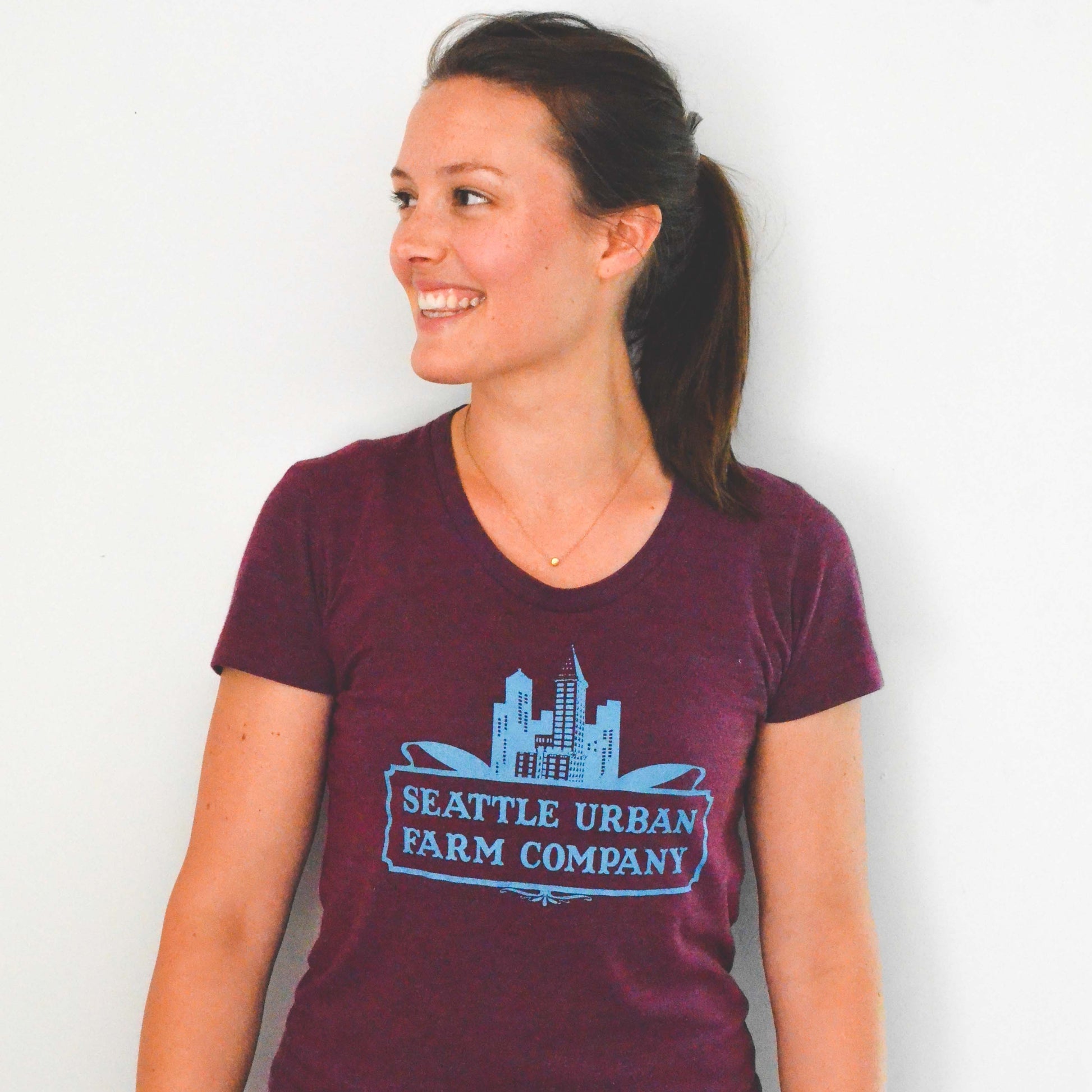 Vintage Seattle Urban Farm Co tee shirt maroon