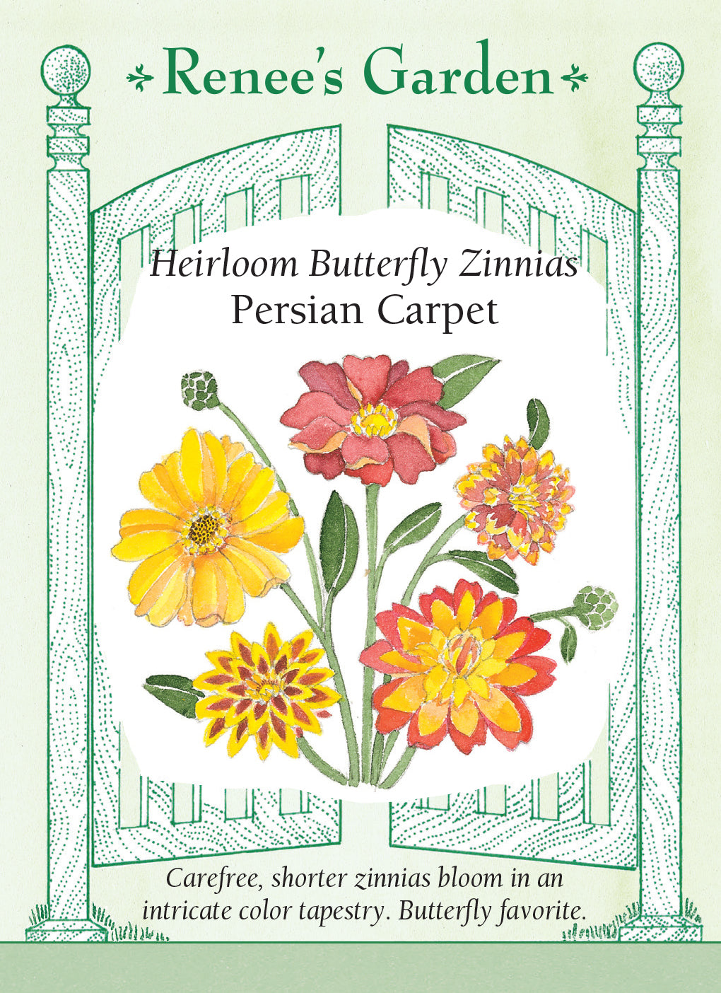 Zinnia Persian Carpet Heirloom Butterfly seed