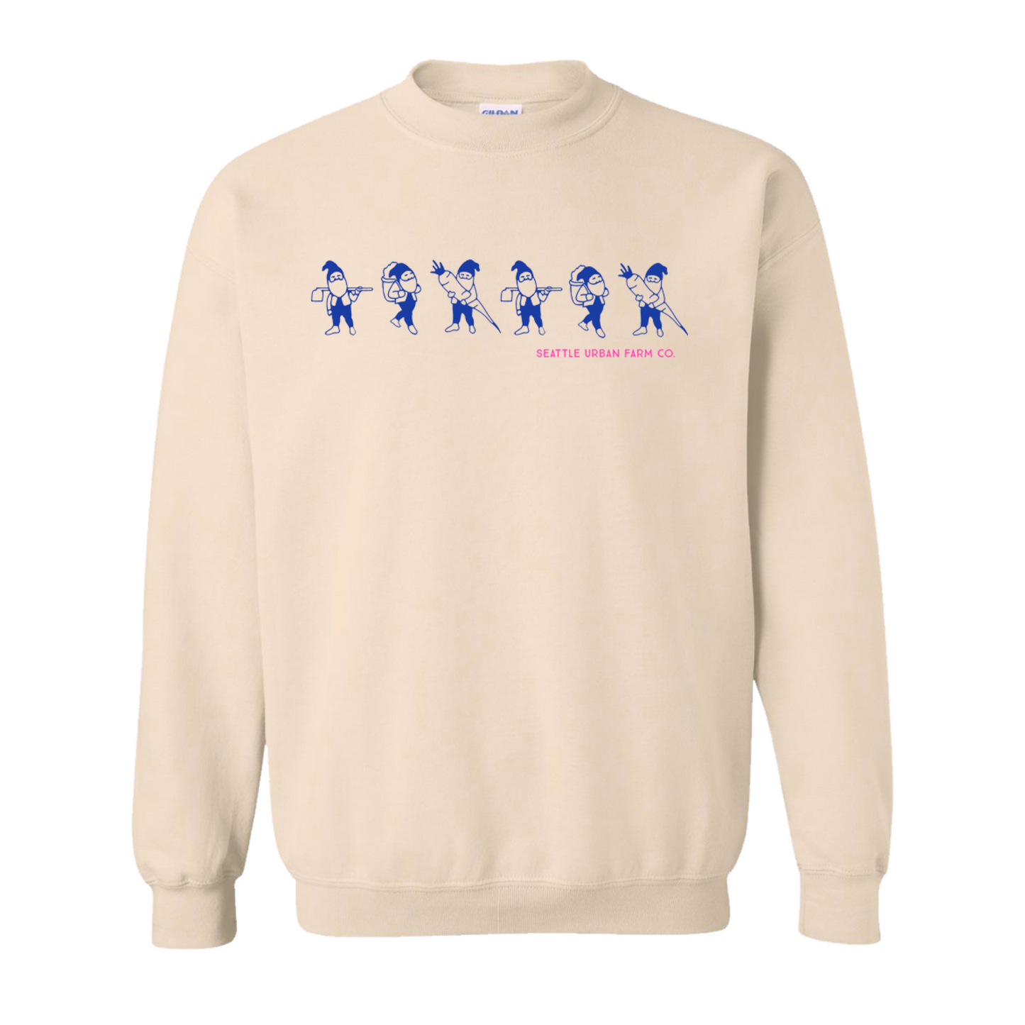 Sweatshirt - Row of gnomes- Sand