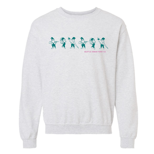 Sweatshirt - Row of gnomes - Light Grey