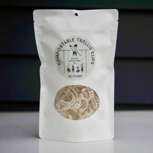 50 compostable garden clips for trellising plant support