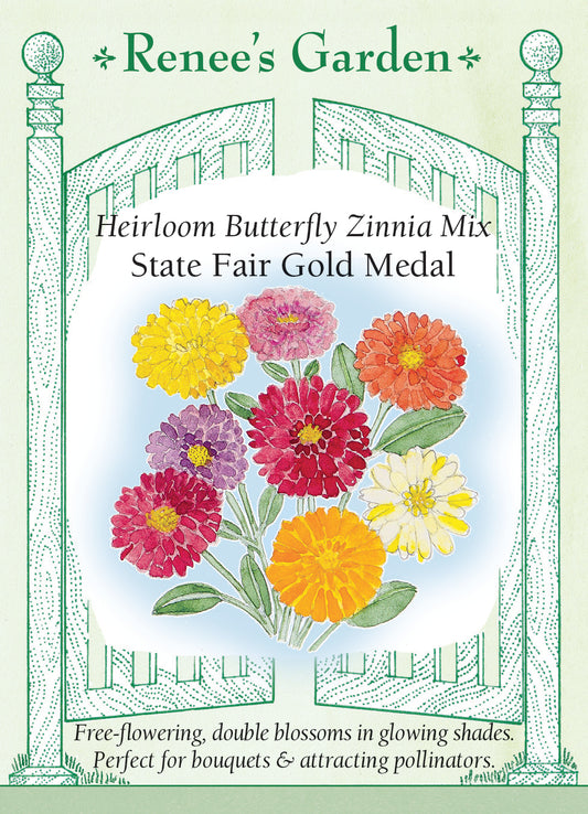 Zinnia (Butterfly) Heirloom Mix State Fair Gold Medal