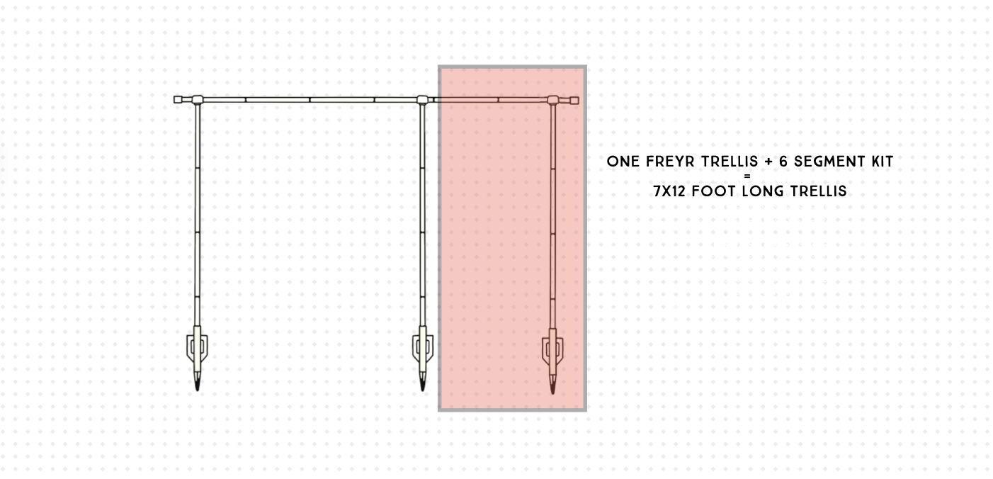 Freyr vertical garden trellis extension kit offers versatile setup options 