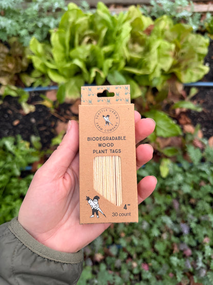 Biodegradable wood plant tags - 4 Inch