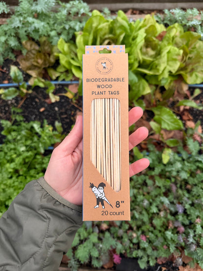 Biodegradable wood plant tags - 8 Inch