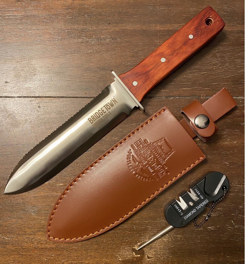 Hori Hori Knife - Stainless Steel with Leather Sheath