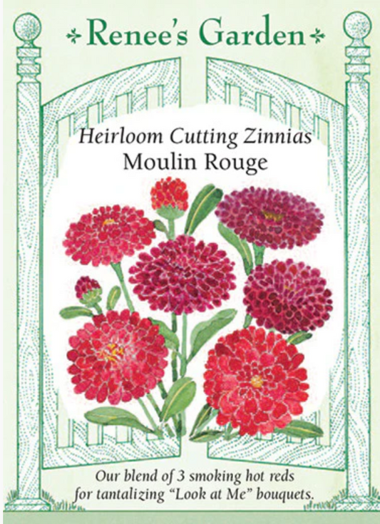 Heirloom Cutting Zinnias - Moulin Rouge